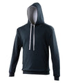 JH003 Contrast Varsity Hooded Sweatshirt With Left Chest Logo