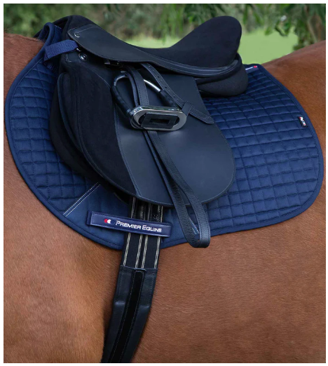 Premier Equine Close Contact Cotton Jump Saddle Pad Including Single embroidery both sides.