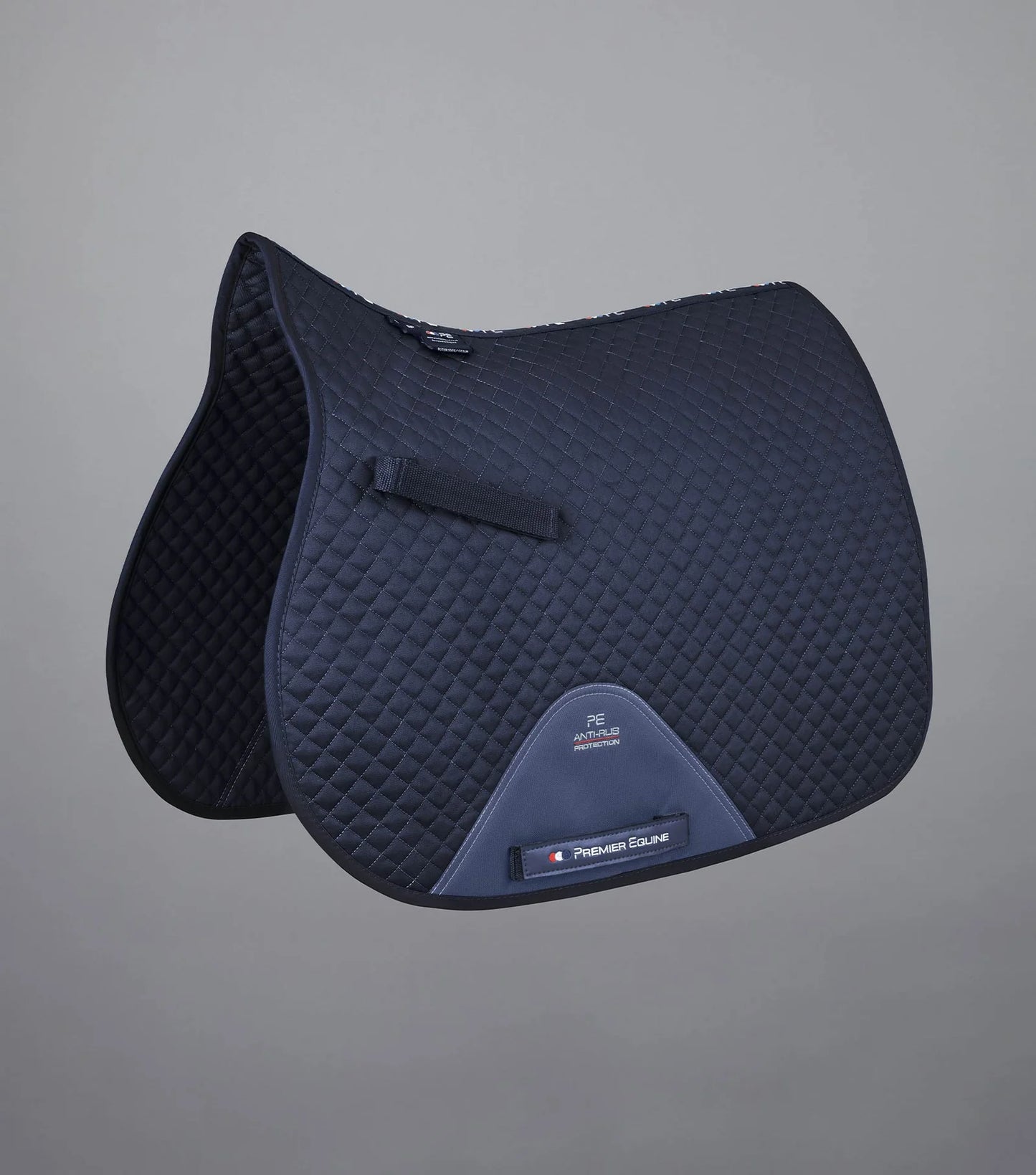 Premier Equine Plain Cotton Saddle Pad - GP/Jump Square. Includes single embroidery on both sides.