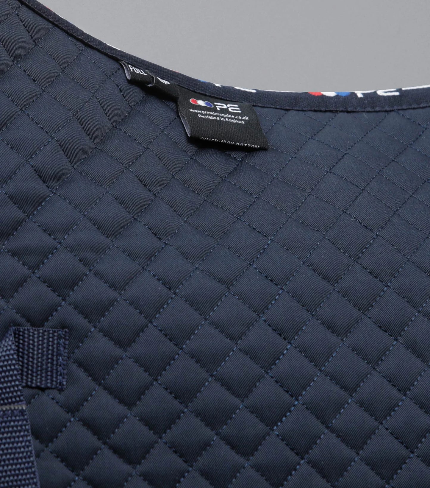 Premier Equine Plain Cotton Saddle Pad - GP/Jump Square. Includes single embroidery on both sides.