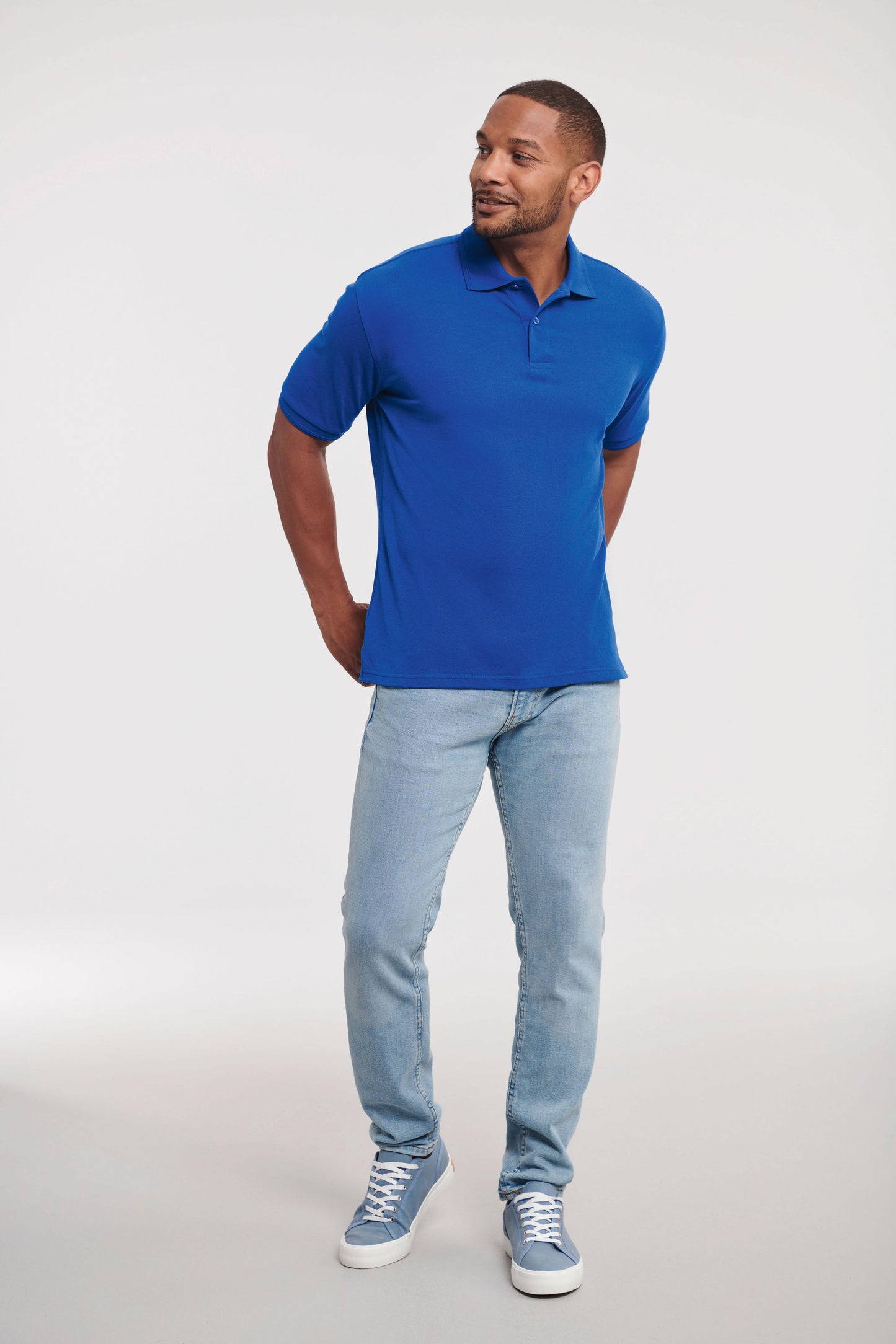 J570M Russell Hard Wearing Polo Shirt with Left Chest Logo