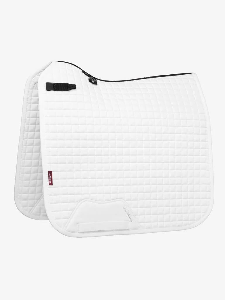 LeMieux Cotton Dressage Square. Includes single embroidery on both sides.