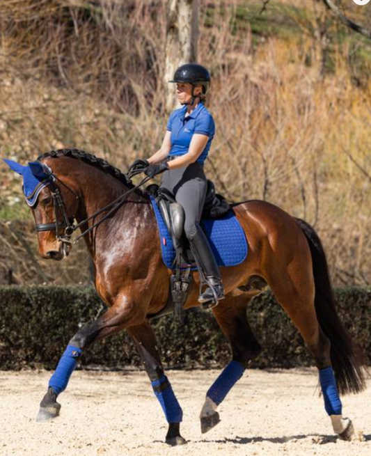 LeMieux Cotton Dressage Square. Includes single embroidery on both sides.