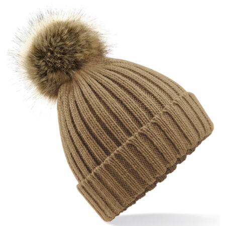 Beechfield Fur Pom Pom Chunky Beanie-BC412