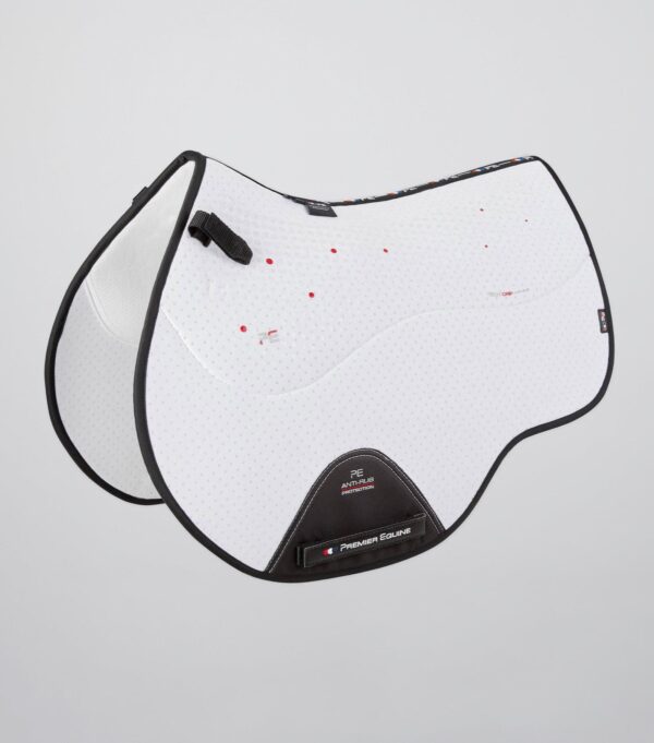 Premier Equine Close Contact Airtechnology Anti-Slip GP/Jump Saddle Pad in White – view 1