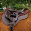 Premier Equine Close Contact Airtechnology Shockproof Wool GP/Jump Saddle Pad in Brown/Brown Wool – view 2