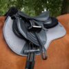 Premier Equine Close Contact Airtechnology Shockproof Wool GP/Jump Saddle Pad in Grey/Black Wool – view 2