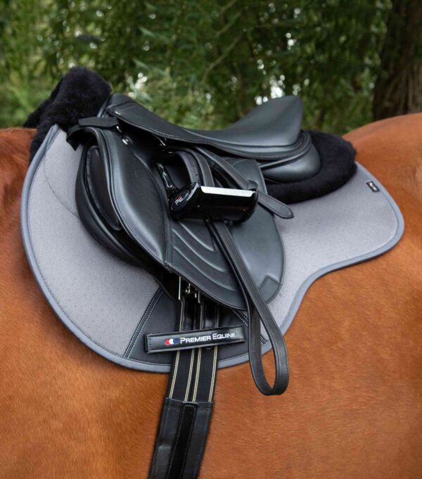 Premier Equine Close Contact Airtechnology Shockproof Wool GP/Jump Saddle Pad in Grey/Black Wool – view 2
