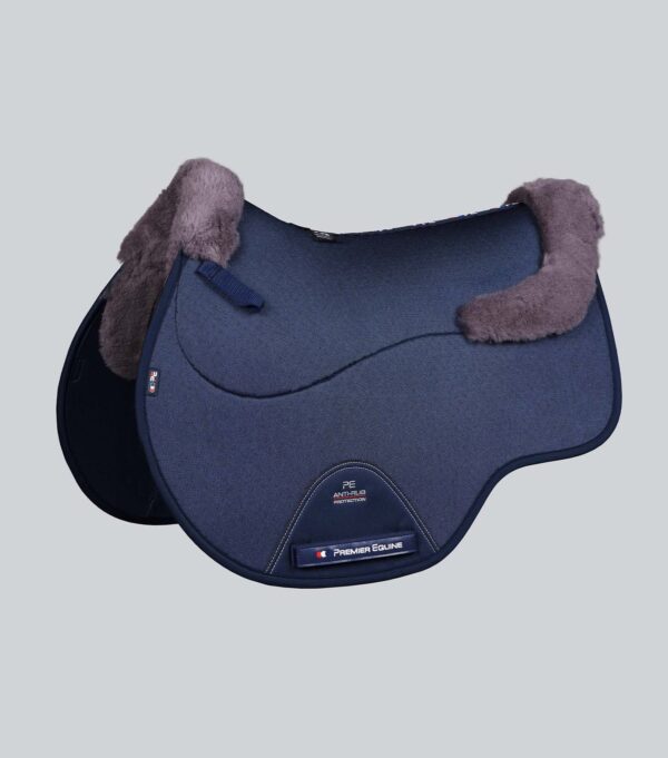 Premier Equine Close Contact Airtechnology Shockproof Wool GP/Jump Saddle Pad in Navy/Grey Wool – view 1