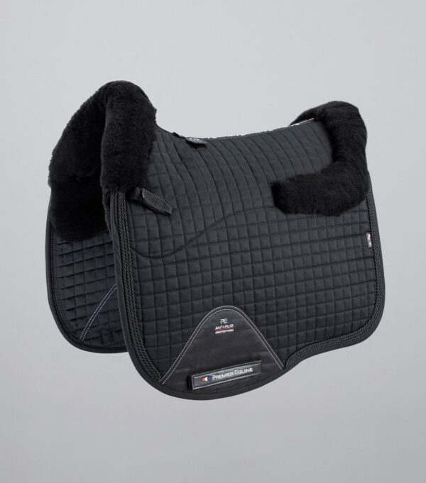 Premier Equine Pony Close Contact Merino Wool Half Lined European Dressage Square in Black/Black Wool – view 1