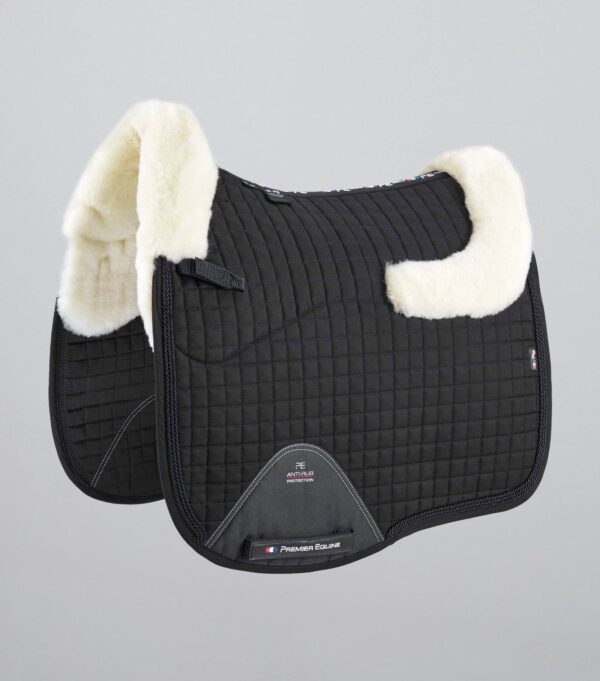 Premier Equine Pony Close Contact Merino Wool Half Lined European Dressage Square in Black/Natural Wool – view 1