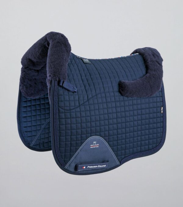 Premier Equine Pony Close Contact Merino Wool Half Lined European Dressage Square in Navy/Navy Wool – view 1
