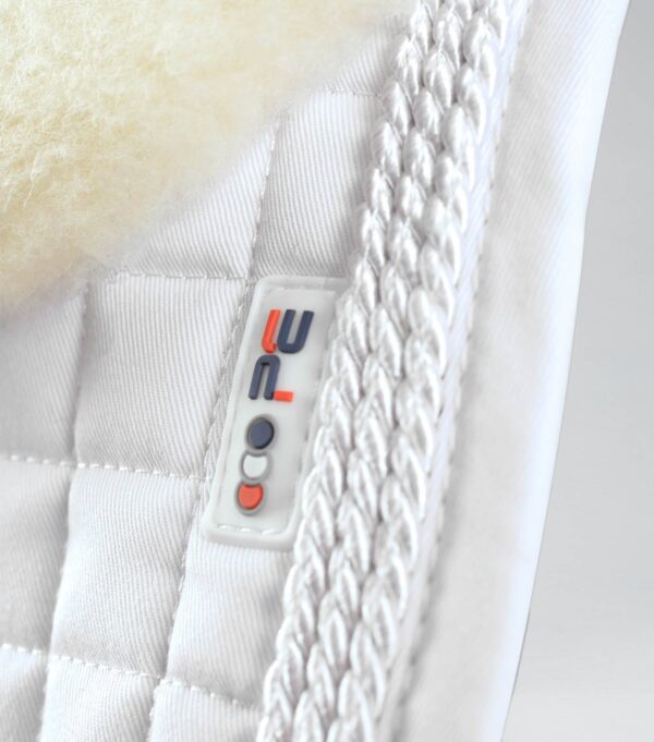 Premier Equine Pony Close Contact Merino Wool Half Lined European Dressage Square in White/Natural Wool – view 2