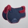 Premier Equine Pony Close Contact Merino Wool Half Lined European GP/Jump Square in Navy/Burgundy Wool – view 1