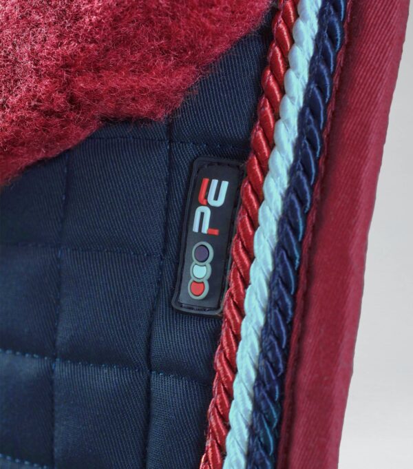 Premier Equine Pony Close Contact Merino Wool Half Lined European GP/Jump Square in Navy/Burgundy Wool – view 2