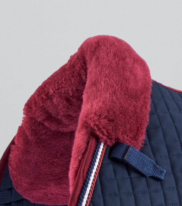 Premier Equine Pony Close Contact Merino Wool Half Lined European GP/Jump Square in Navy/Burgundy Wool – view 3