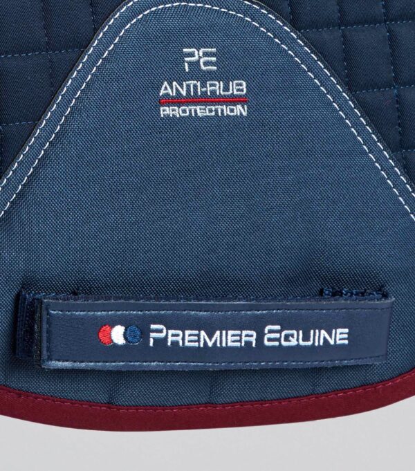 Premier Equine Pony Close Contact Merino Wool Half Lined European GP/Jump Square in Navy/Burgundy Wool – view 5