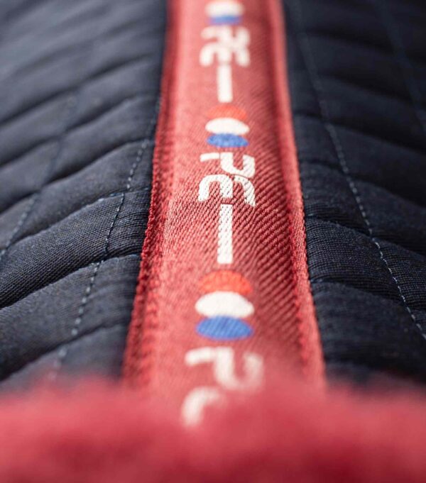 Premier Equine Pony Close Contact Merino Wool Half Lined European GP/Jump Square in Navy/Burgundy Wool – view 6