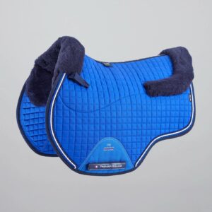Premier Equine Pony Close Contact Merino Wool Half Lined European GP/Jump Square in Royal Blue/Navy Wool – view 1