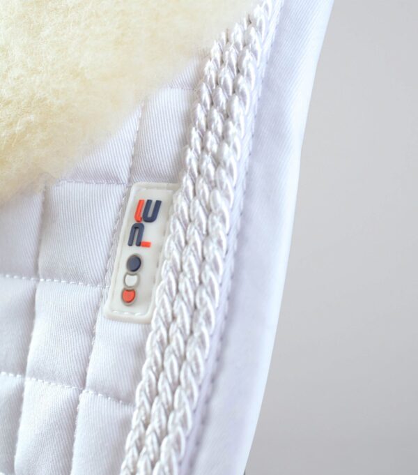 Premier Equine Pony Close Contact Merino Wool Half Lined European GP/Jump Square in White/Natural Wool – view 2