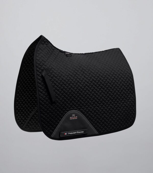 Premier Equine Pony Plain Cotton Dressage Square in Black – view 1
