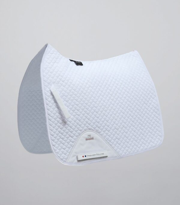 Premier Equine Pony Plain Cotton Dressage Square in White – view 1