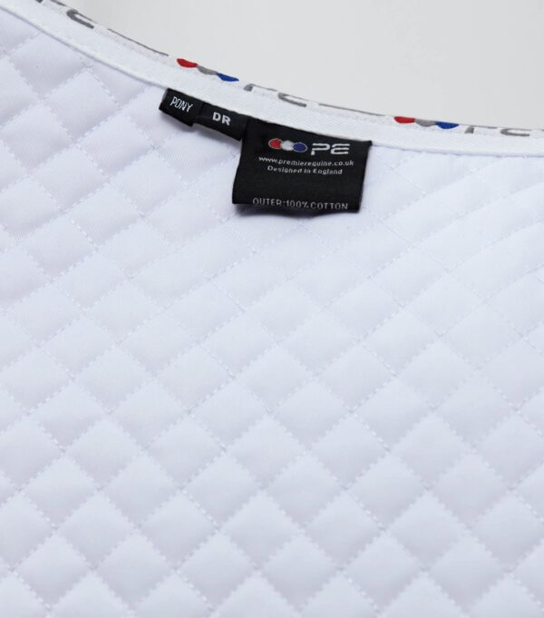 Premier Equine Pony Plain Cotton Dressage Square in White – view 6