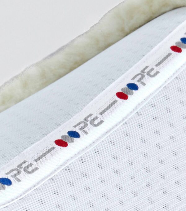 Premier Equine Close Contact Airtechnology Shockproof Wool Dressage Saddle Pad in White/Natural Wool – view 6