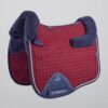 Premier Equine Close Contact Merino Wool European Dressage Saddle Pad in Burgundy/Navy Wool – view 1