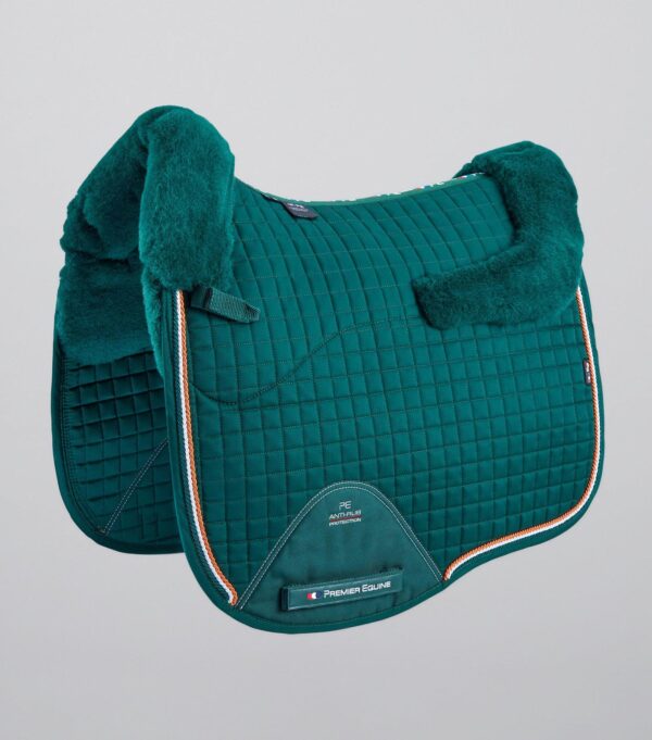 Premier Equine Close Contact Merino Wool European Dressage Saddle Pad in Green/Green Wool – view 1