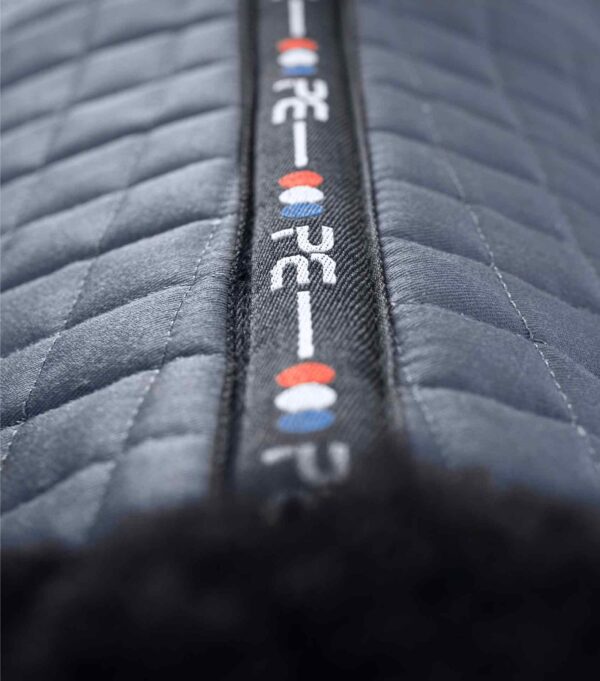 Premier Equine Close Contact Merino Wool European Dressage Saddle Pad in Grey/Black Wool – view 4
