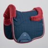 Premier Equine Close Contact Merino Wool European Dressage Saddle Pad in Navy/Burgundy Wool – view 1