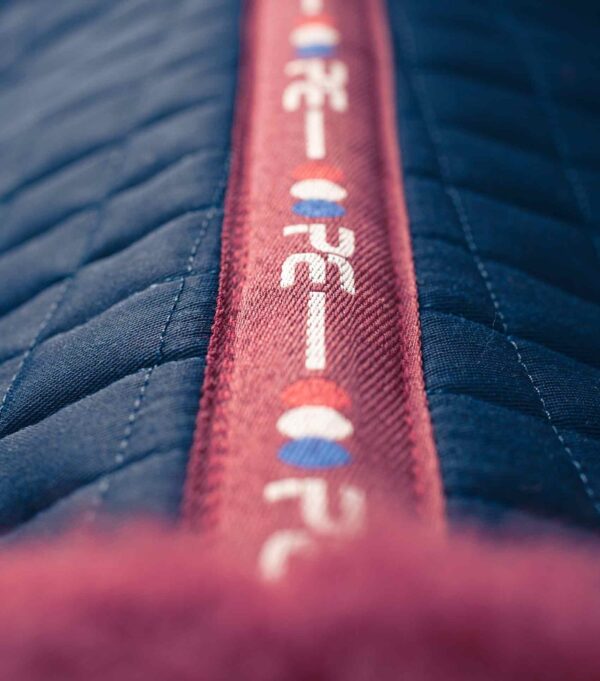 Premier Equine Close Contact Merino Wool European Dressage Saddle Pad in Navy/Burgundy Wool – view 5