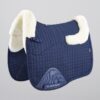 Premier Equine Close Contact Merino Wool European Dressage Saddle Pad in Navy/Natural Wool – view 1