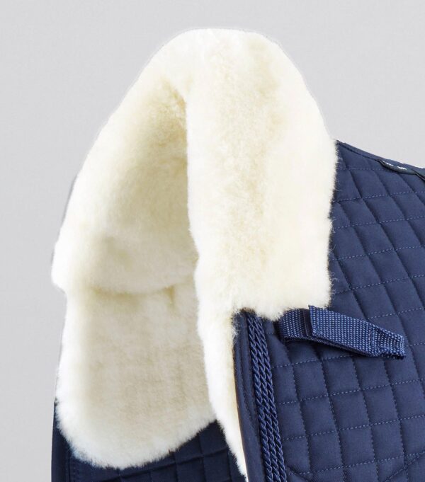 Premier Equine Close Contact Merino Wool European Dressage Saddle Pad in Navy/Natural Wool – view 2