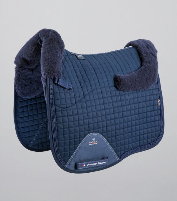 Premier Equine Close Contact Merino Wool European Dressage Saddle Pad in Navy/Navy Wool – view 1