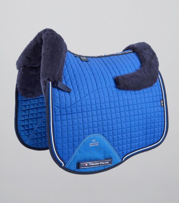 Premier Equine Close Contact Merino Wool European Dressage Saddle Pad in Royal Blue/Navy Wool – view 1