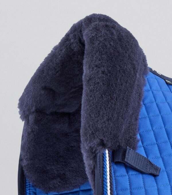 Premier Equine Close Contact Merino Wool European Dressage Saddle Pad in Royal Blue/Navy Wool – view 2