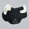 Premier Equine Close Contact Merino Wool European GP/Jump Saddle Pad in Black/Natural Wool – view 1