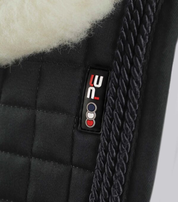Premier Equine Close Contact Merino Wool European GP/Jump Saddle Pad in Black/Natural Wool – view 4