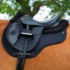 Premier Equine Close Contact Merino Wool European GP/Jump Saddle Pad in Black/Black Wool – view 2