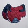 Premier Equine Close Contact Merino Wool European GP/Jump Saddle Pad in Burgundy/Navy Wool – view 1