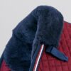 Premier Equine Close Contact Merino Wool European GP/Jump Saddle Pad in Burgundy/Navy Wool – view 3
