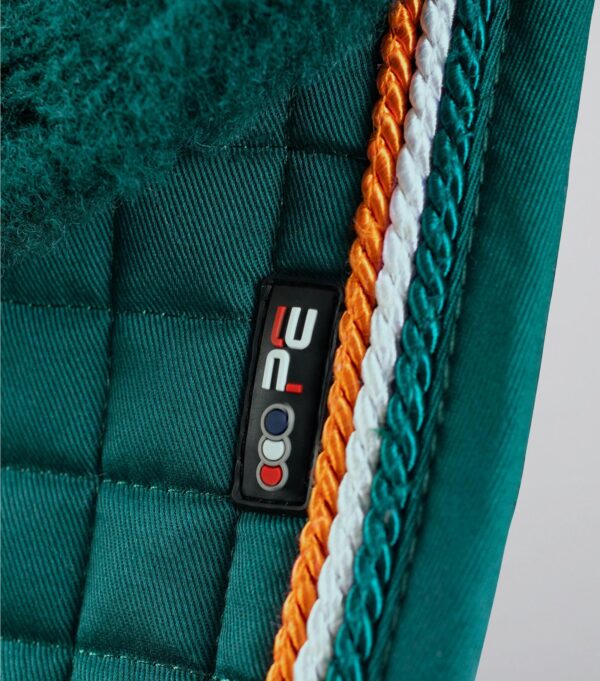 Premier Equine Close Contact Merino Wool European GP/Jump Saddle Pad in Green/Green Wool – view 2