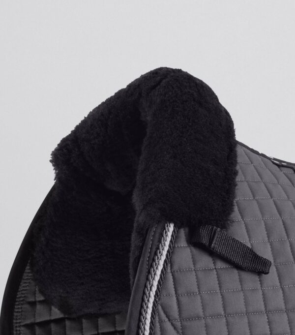 Premier Equine Close Contact Merino Wool European GP/Jump Saddle Pad in Grey/Black Wool – view 3