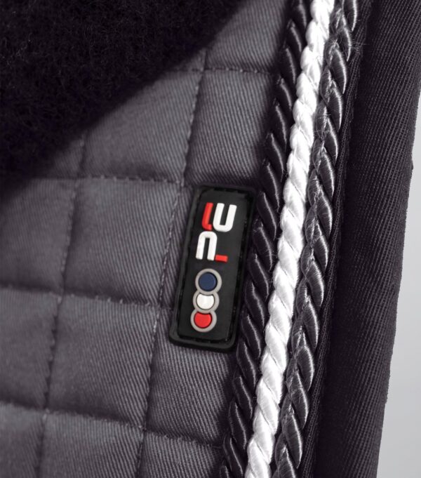 Premier Equine Close Contact Merino Wool European GP/Jump Saddle Pad in Grey/Black Wool – view 4