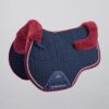Premier Equine Close Contact Merino Wool European GP/Jump Saddle Pad in Navy/Burgundy Wool – view 1