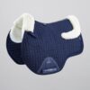 Premier Equine Close Contact Merino Wool European GP/Jump Saddle Pad in Navy/Natural Wool – view 1