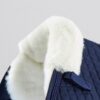 Premier Equine Close Contact Merino Wool European GP/Jump Saddle Pad in Navy/Natural Wool – view 3