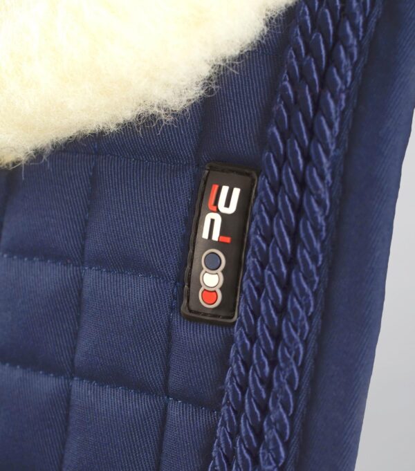Premier Equine Close Contact Merino Wool European GP/Jump Saddle Pad in Navy/Natural Wool – view 4